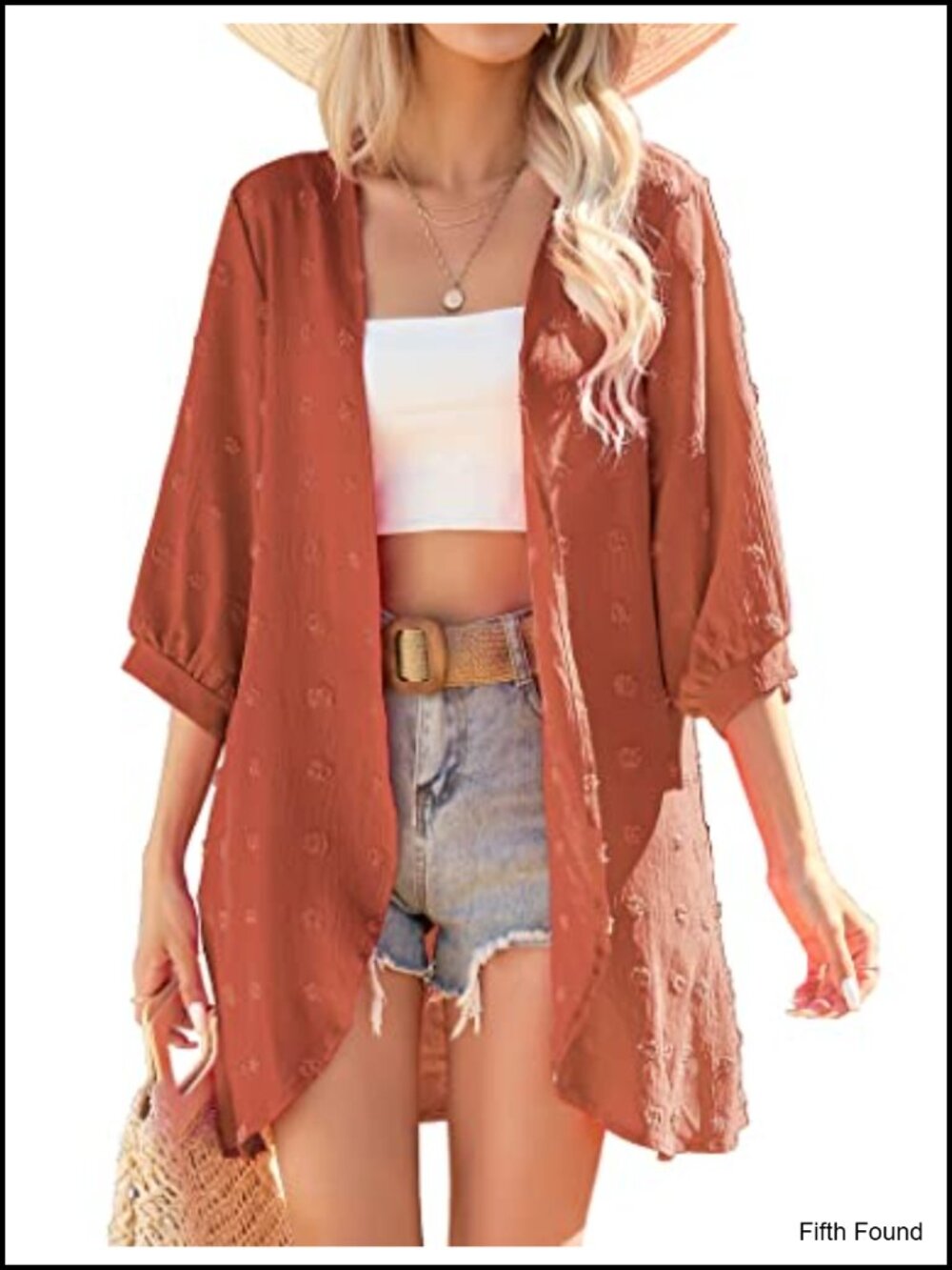 Lightweight Swiss Dot Kimono Cardigan Loose Beach Cover Up
